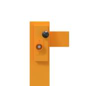 Compact hand barrier | without fixed support post | clear width: 2500 mm | with triangular lock | hot-dip galvanized and coated yellow / black